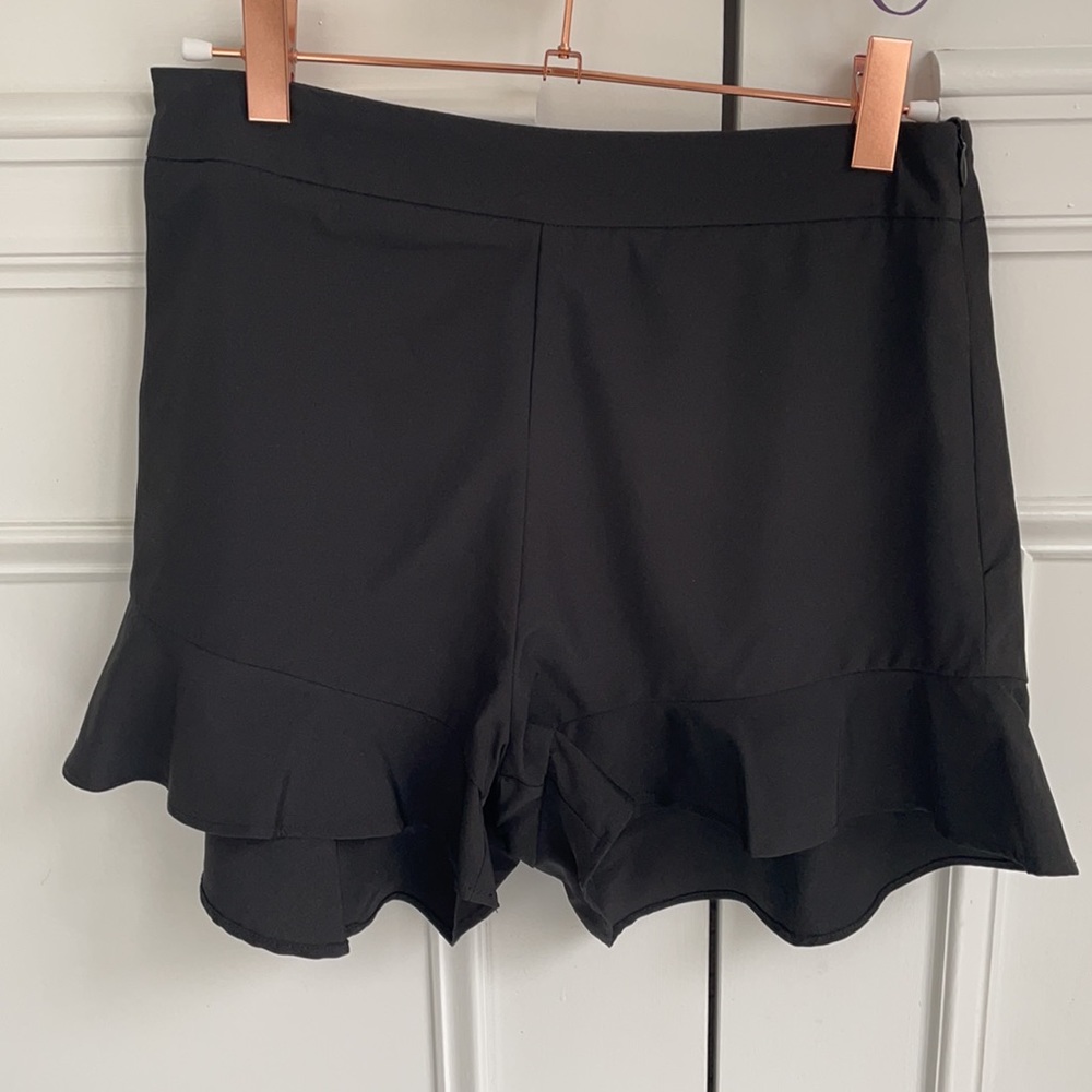 Black Ruffle Shorts - Picture 2 of 7